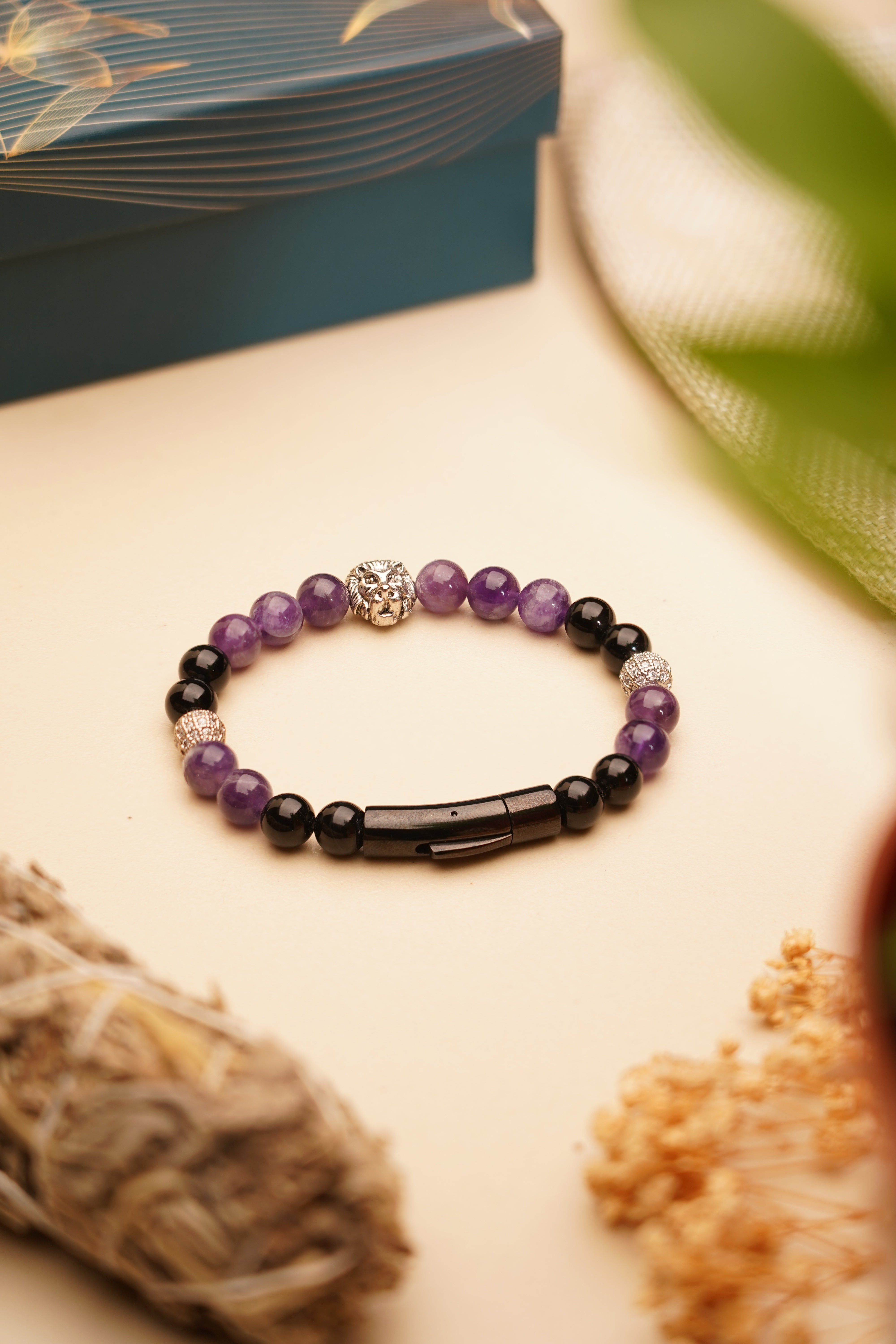 Amethyst with Black Onyx TruFit Bracelet - Harmony & Protection