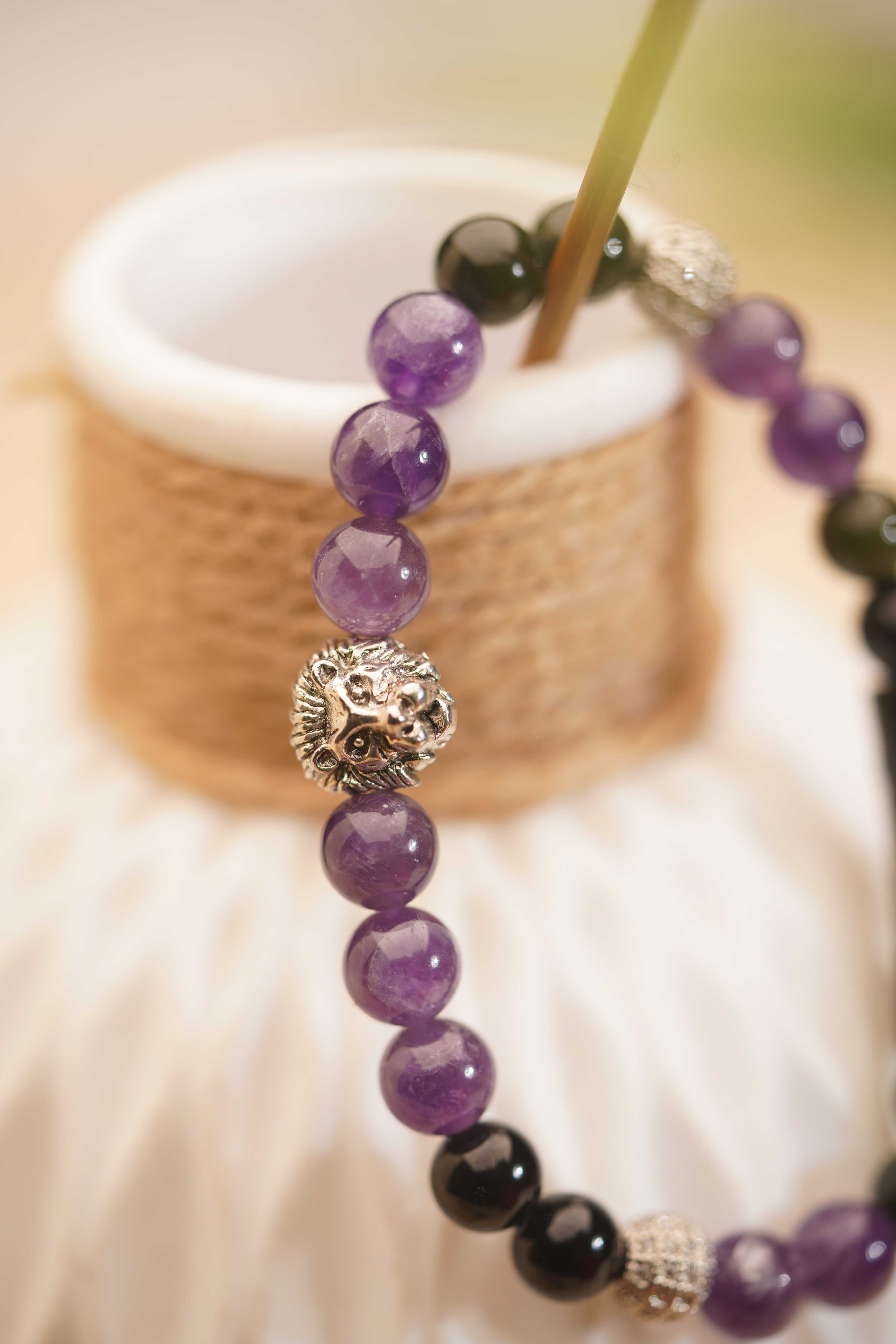Amethyst with Black Onyx TruFit Bracelet - Harmony & Protection